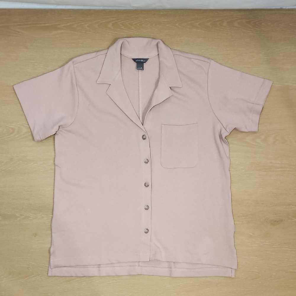 Eddie Bauer Blush Pink Button-Up Top Womens Size Medium